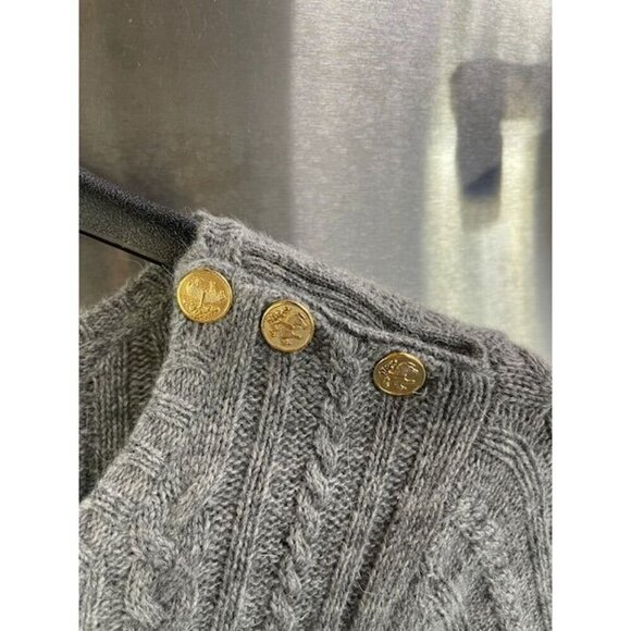 Brooks Brothers Women's size M Grey Cable Knit Short Sleeve Sweater Dress Knee L - Picture 4 of 11